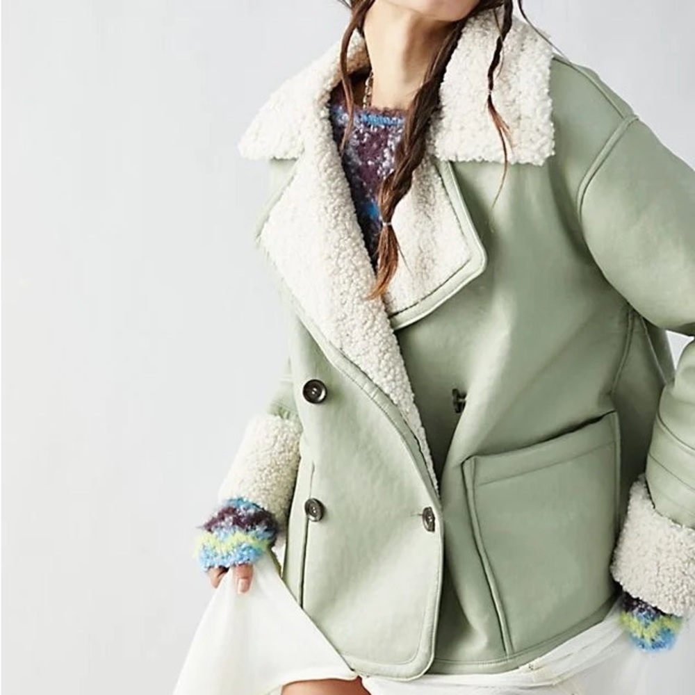 Free People Kaja Vegan Bonded Peacoat